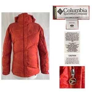 Columbia Titanium Women's Small DOWN Insulated snowboard ski Hooded Zip Jacket